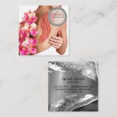 Vrouw huid lichaam cosmetische scrub vierkante visitekaartje (Voorkant / Achterkant)