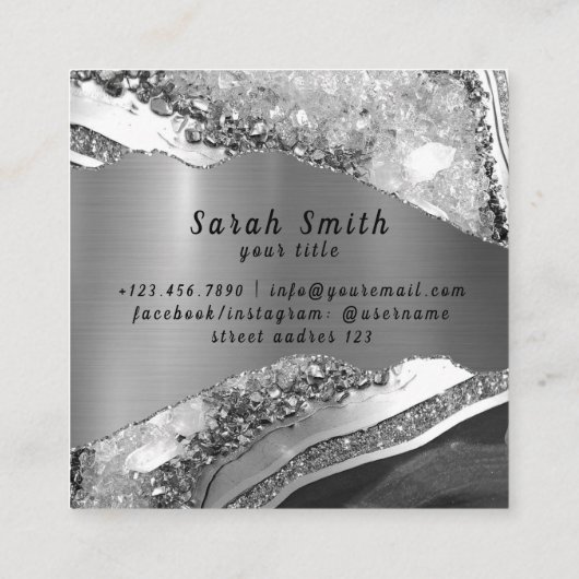 Vrouw huid lichaam cosmetische scrub vierkante visitekaartje (Achterkant)