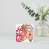 Vrouw huid lichaam cosmetische scrub vierkante visitekaartje (Staand voorkant)