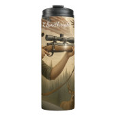 Vrouw Hunter met geweer en herten Thermosbeker (Voorkant)