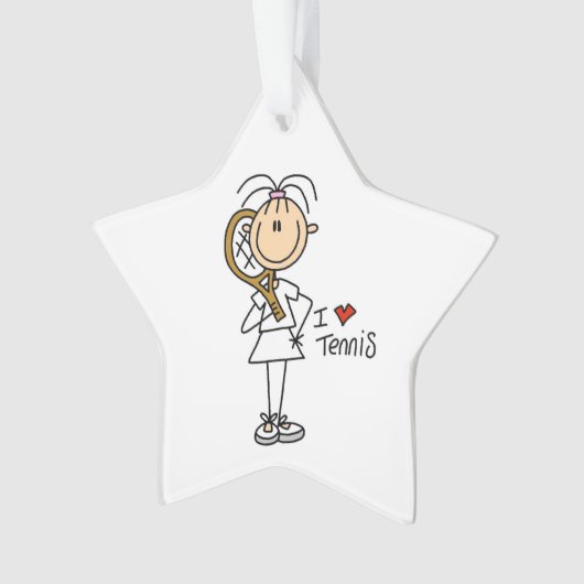 Vrouw I houdt van Tennis Acrylornament Ornament (voorkant)