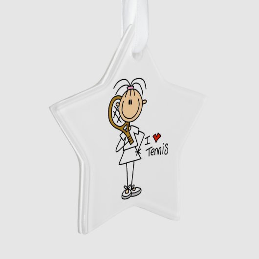 Vrouw I houdt van Tennis Acrylornament Ornament (voorkant)