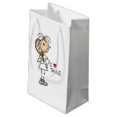 Vrouw I Love Tennis Gift Bag Klein Cadeauzakje (Achterkant Gekanteld)
