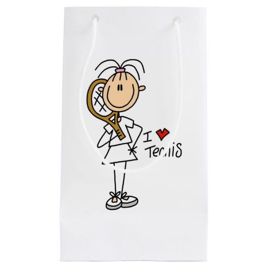 Vrouw I Love Tennis Gift Bag Klein Cadeauzakje (Voorkant)