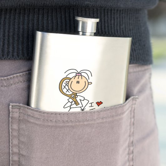 Vrouw I Love Tennis Heupfles (Voorbeeld)