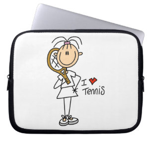 Vrouw I Love Tennis Laptop Sleeve