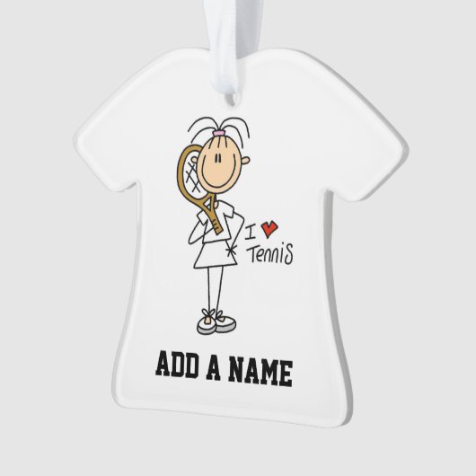 Vrouw I Love Tennis Ornament (voorkant)