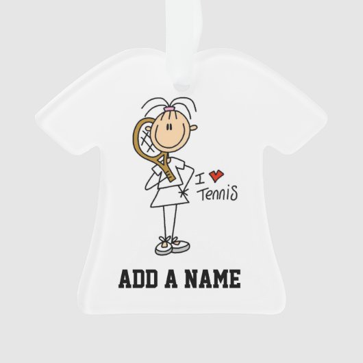 Vrouw I Love Tennis Ornament (voorkant)