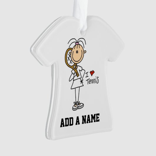 Vrouw I Love Tennis Ornament (voorkant)