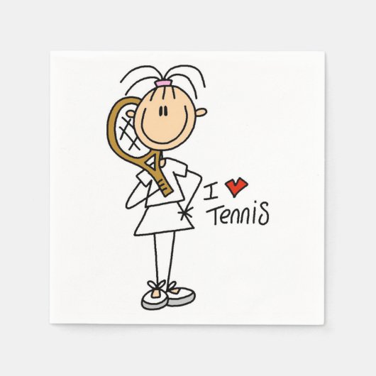 Vrouw I Love Tennis Servetten (Voorkant)
