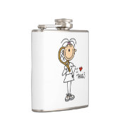 Vrouw I Love Tennis Vinyl Wrapped Flask Heupfles (Rechts)