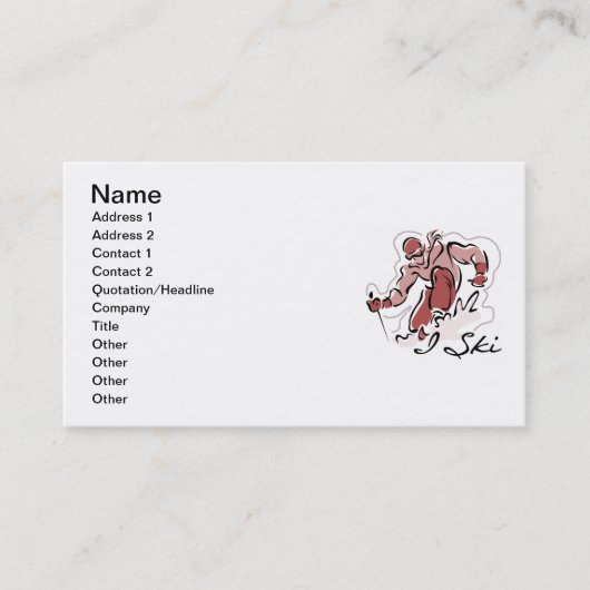 Vrouw I Ski T shirten en cadeaus Visitekaartje (Voorkant)