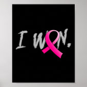 Vrouw I Won Breast Cancer Awareness Pink Ribbon Su Poster (Voorkant)