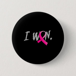 Vrouw I Won Breast Cancer Awareness Pink Ribbon Su Ronde Button 5,7 Cm