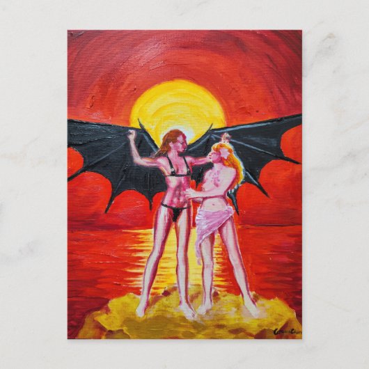 Vrouw Icarus Briefkaart (Voorkant)