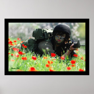Vrouw IDF in Camouflage Poster
