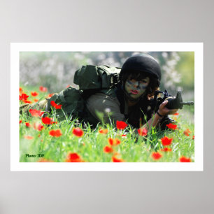 Vrouw IDF in Camouflage Poster