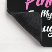 Vrouw Ik Draag roze voor mijn dochter borstkanker. Muismat (Hoek)