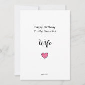 Vrouw ik mis je romantische hart verjaardagskaart kaart (Voorkant)