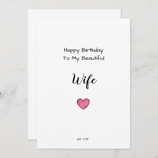 Vrouw ik mis je romantische hart verjaardagskaart kaart (Voorkant / Achterkant)