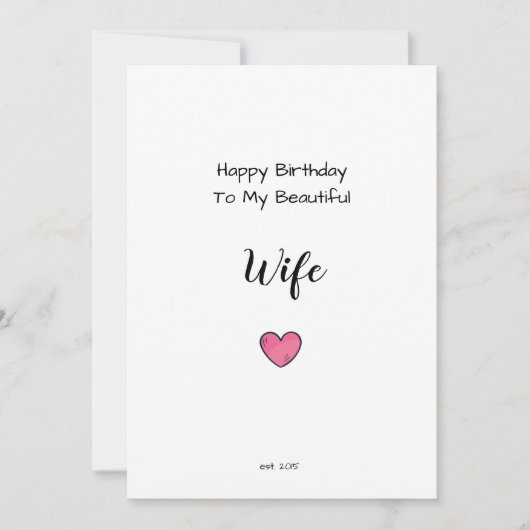 Vrouw ik mis je romantische verjaardagskaart kaart (Voorkant)