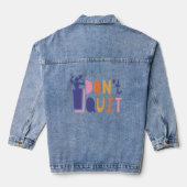 Vrouw "Ik stop niet" Lettertypen Denim Jacket (Achterkant)
