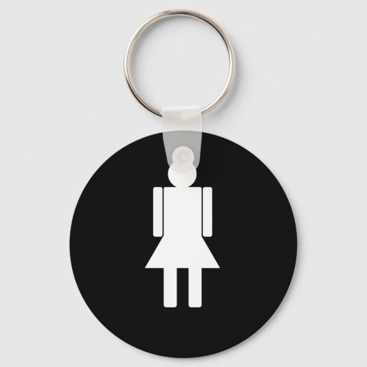 Vrouw-illustratie820 VROUWEN CARTOON BATHROOM DEUR Sleutelhanger (Voorkant)