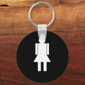 Vrouw-illustratie820 VROUWEN CARTOON BATHROOM DEUR Sleutelhanger (Voorkant)