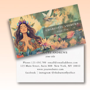 Vrouw Illustratie Energie Genezer Reiki Spiritueel Visitekaartje