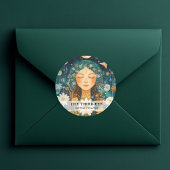 Vrouw Illustratie Energie Heiler Reiki Spirituell Ronde Sticker