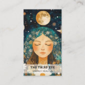 Vrouw Illustratie Energie Heiler Reiki Spirituell Visitekaartje (Voorkant)