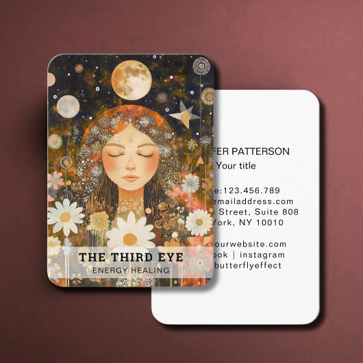 Vrouw Illustratie Energie Heiler Reiki Spirituell Visitekaartje