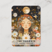 Vrouw Illustratie Energie Heiler Reiki Spirituell Visitekaartje (Voorkant)