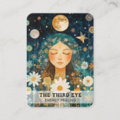 Vrouw Illustratie QR-code Energie Reiki Spiritueel Visitekaartje (Voorkant)