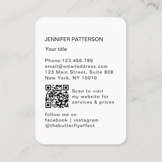 Vrouw Illustratie QR-code Energie Reiki Spiritueel Visitekaartje (Achterkant)