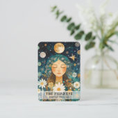 Vrouw Illustratie QR-code Energie Reiki Spiritueel Visitekaartje (Staand voorkant)