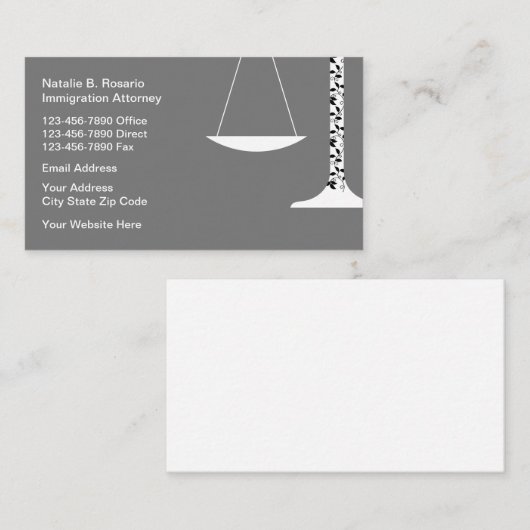 Vrouw Immigratieprocureur bij wet Visitekaartje (Voorkant / Achterkant)
