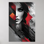 Vrouw in abstracte lagen poster (Voorkant)