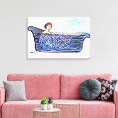 Vrouw in bad canvas afdruk (Insitu (Woonkamer))