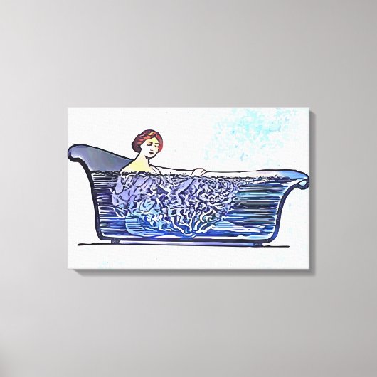 Vrouw in bad canvas afdruk (Voorkant)