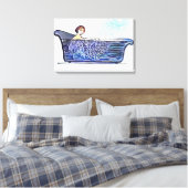 Vrouw in bad canvas afdruk (Insitu (Slaapkamer))