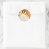 vrouw in bad plezier retro kitsch ronde sticker (Tas)