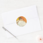 vrouw in bad plezier retro kitsch ronde sticker (Envelop)