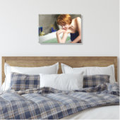 Vrouw in badkamer canvas afdruk (Insitu (Slaapkamer))