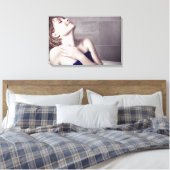 Vrouw in badkamer canvas afdruk (Insitu (Slaapkamer))