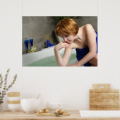 Vrouw in badkamer poster (Keuken)