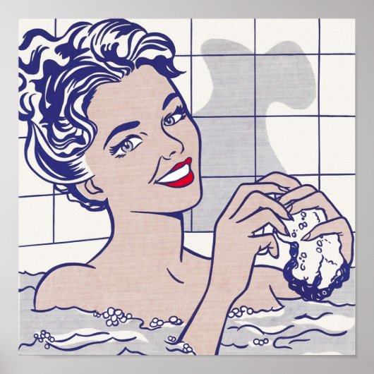 Vrouw in Bath door Roy Lichtenstein Poster (Voorkant)