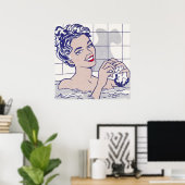 Vrouw in Bath door Roy Lichtenstein Poster (Thuiskantoor)