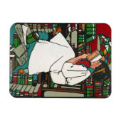 Vrouw in Bibliotheekmagneet Magneet (Horizontaal)