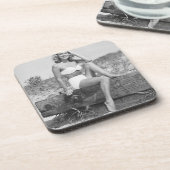 Vrouw in Bikini Bier Onderzetter (Linkerzijde)